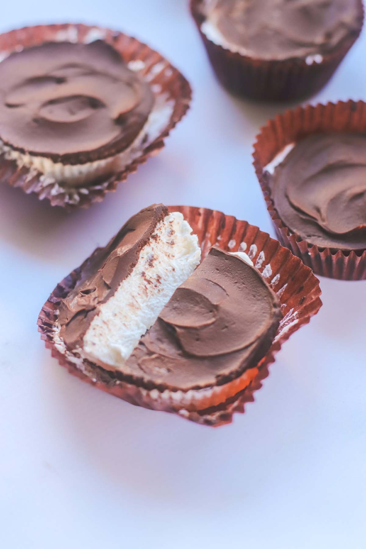 A Cool Whip treat cut in half.