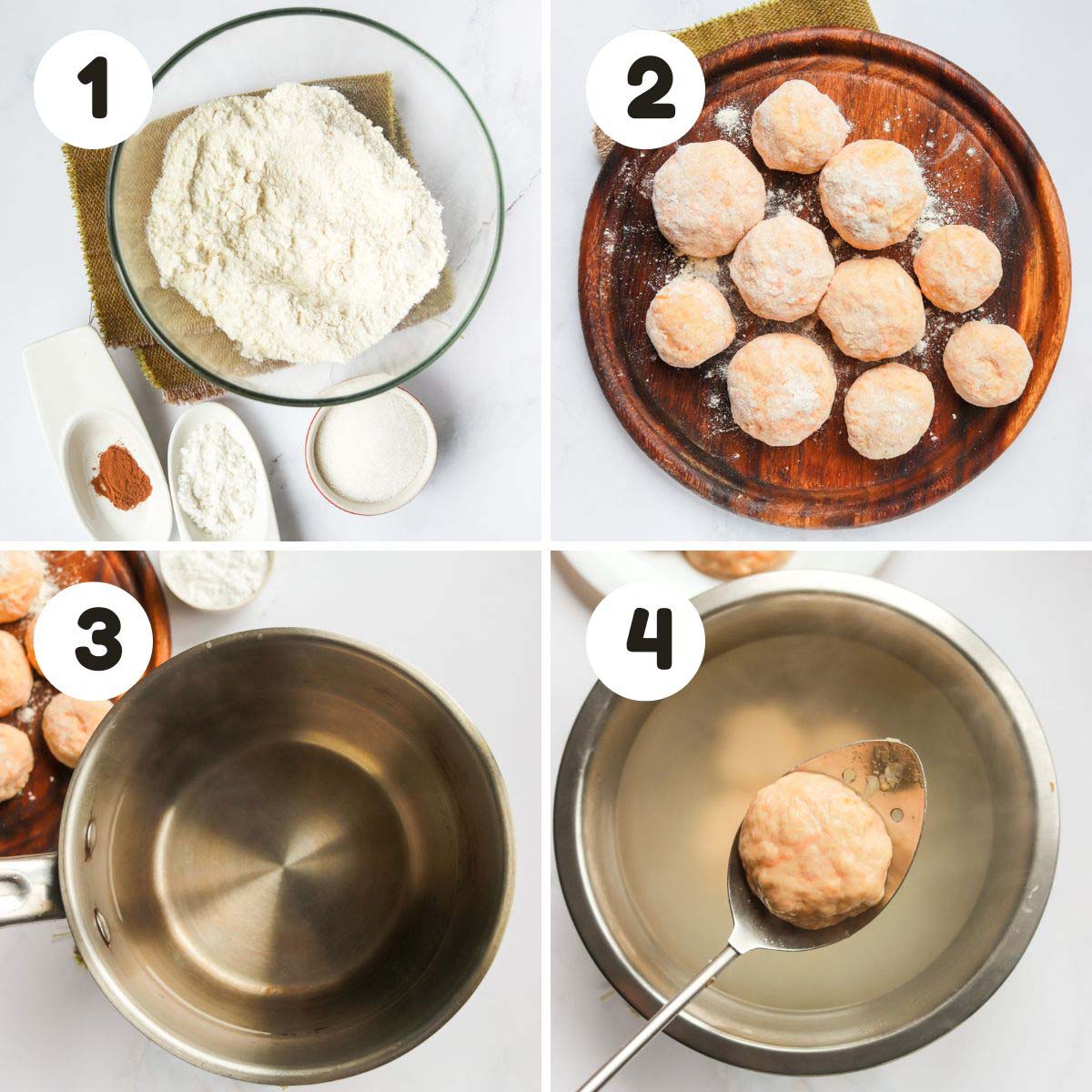 Steps to make the pretzel bites.