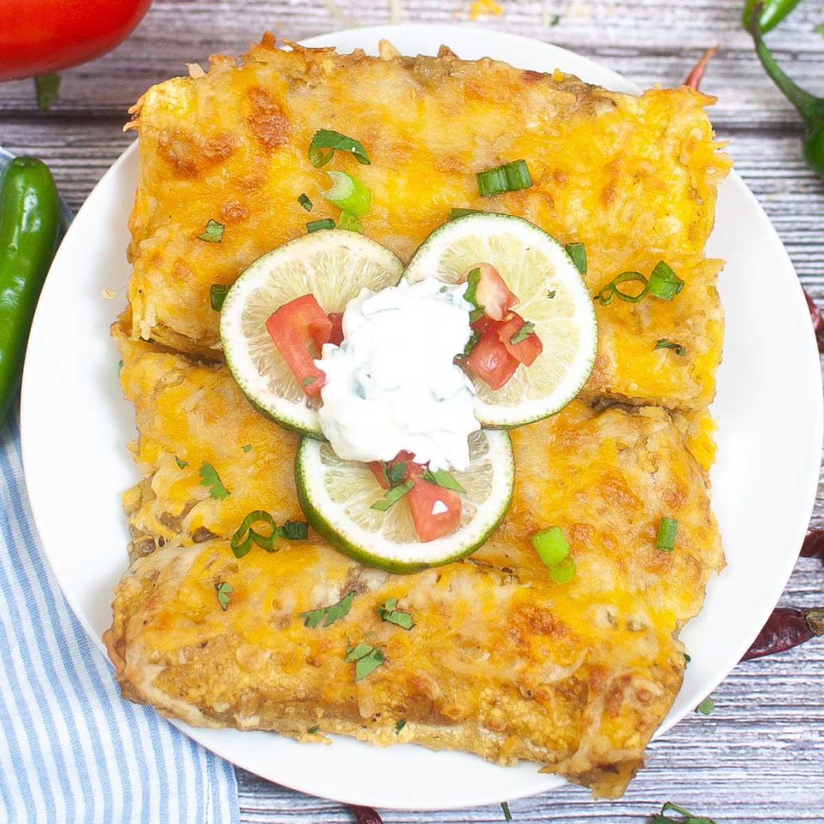 air fryer enchiladas thumbnail picture.