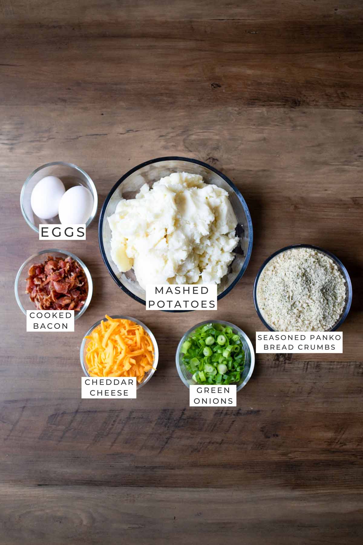 air fryer mashed potatoes labeled ingredients.