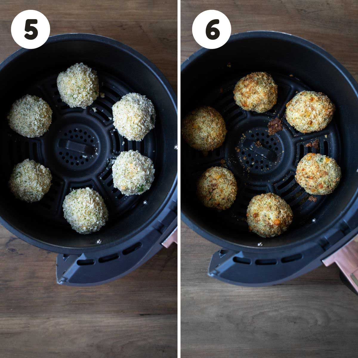 two image process making air fryer mashed potatoes.
