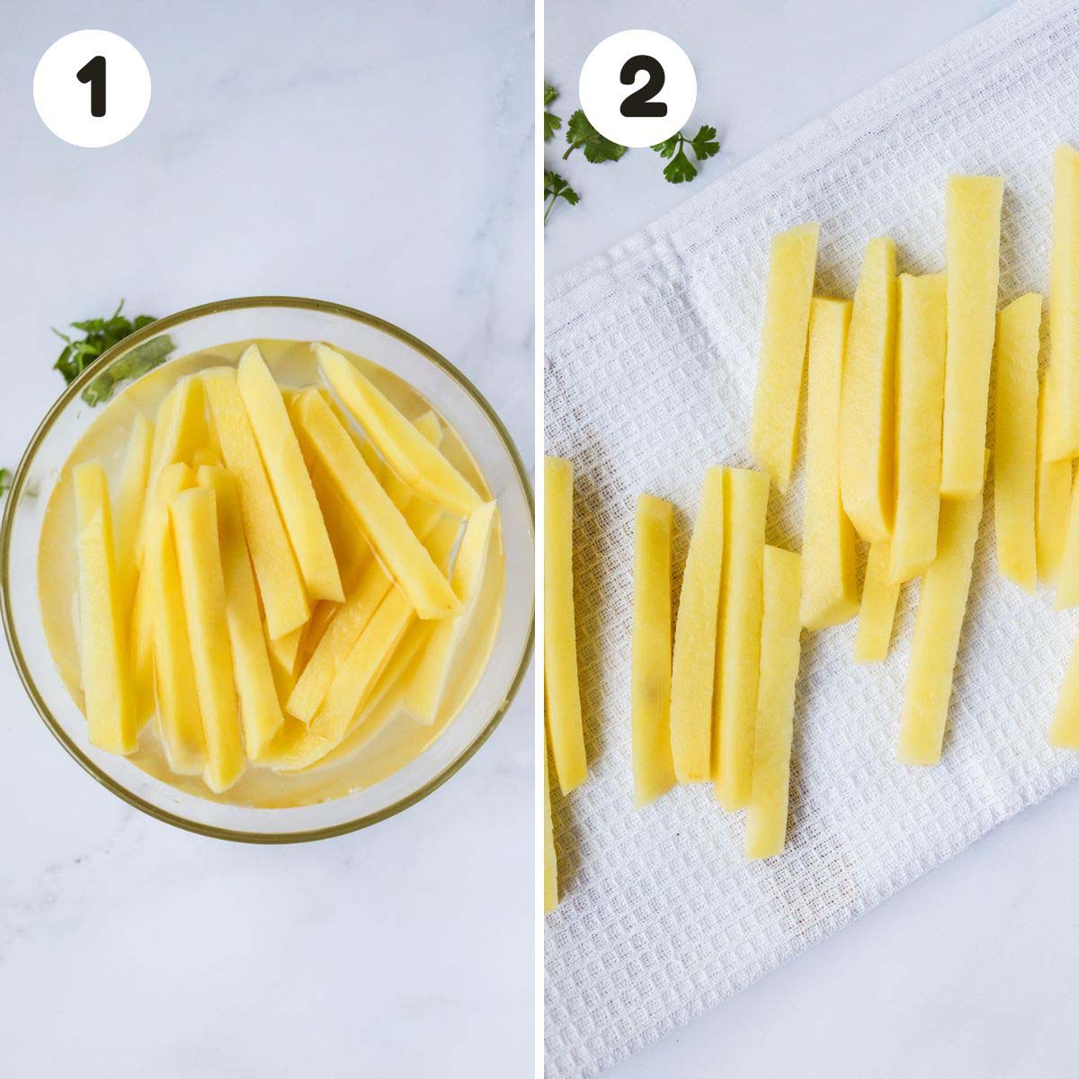 Steps to make the truffle fries.
