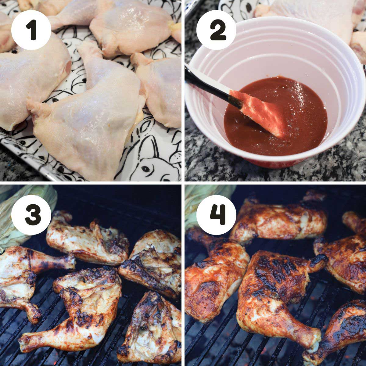 Steps to make the bbq chicken.