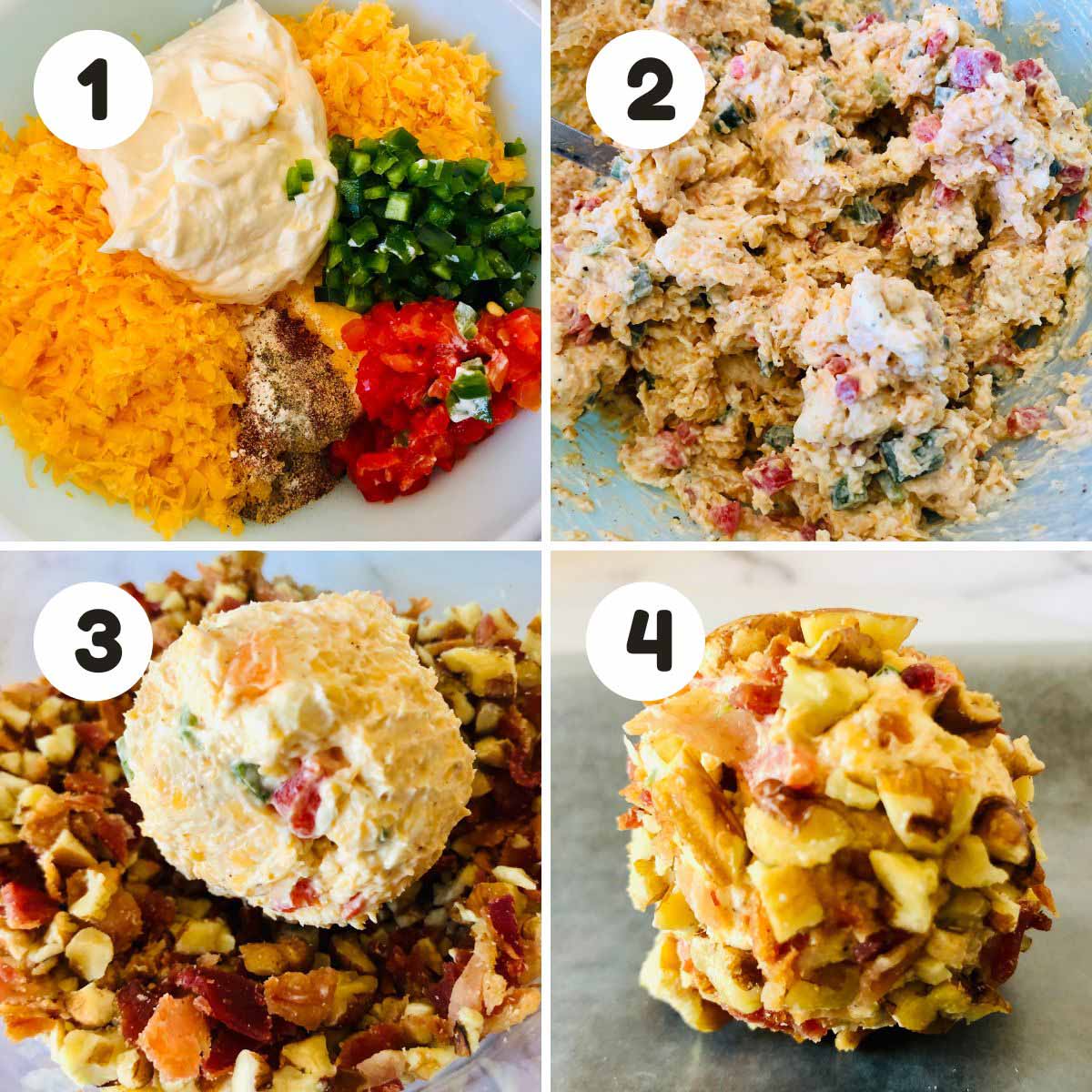 Steps to make the cheese balls.