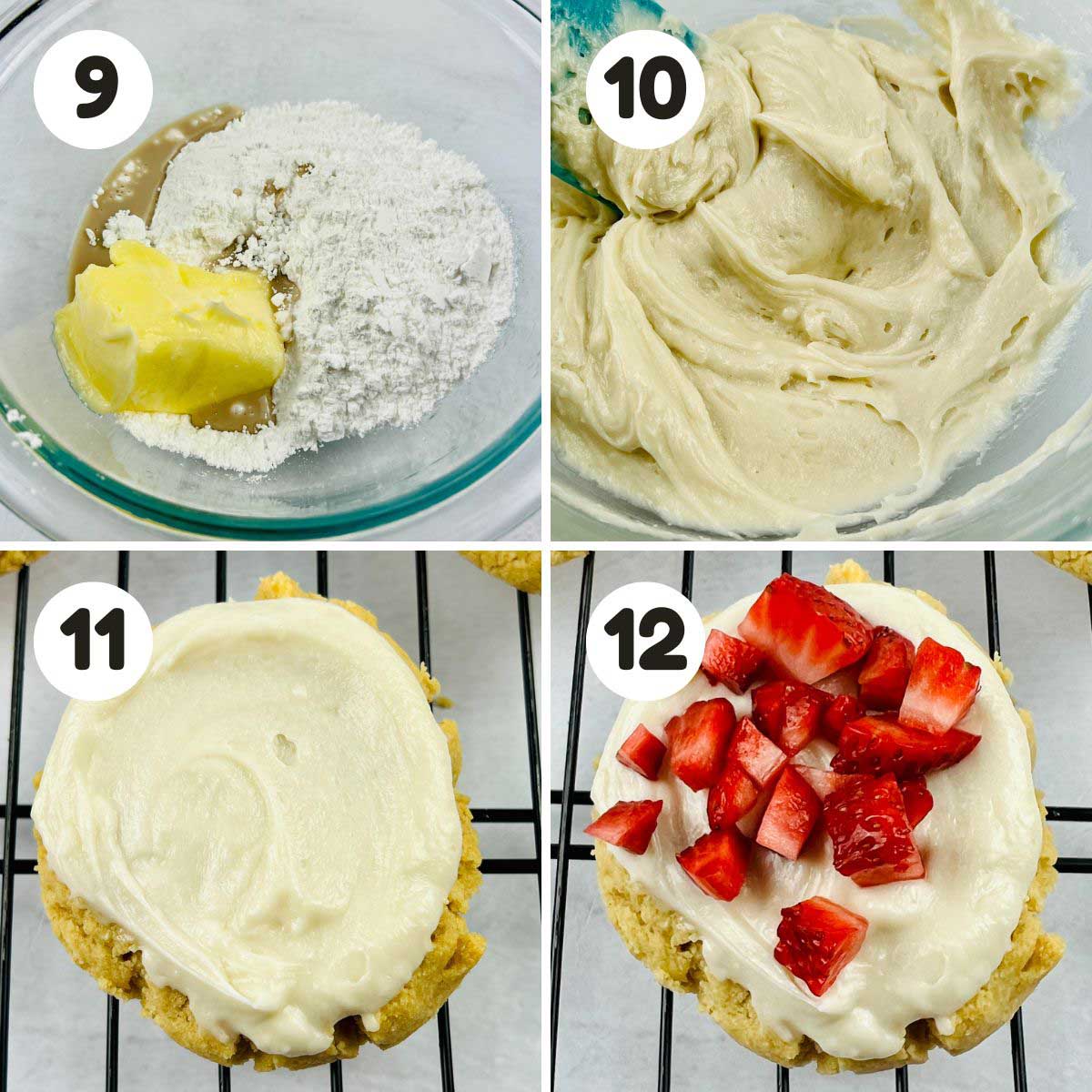 Steps to make the frosting.