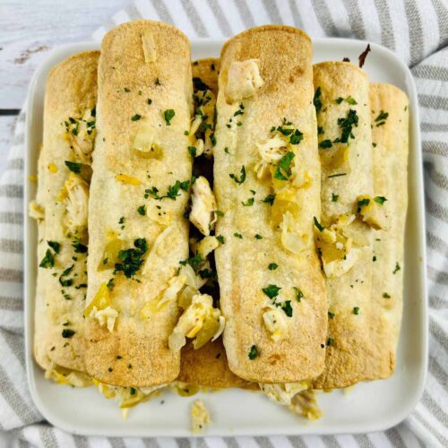 air fryer chicken taquitos thumbnail picture.