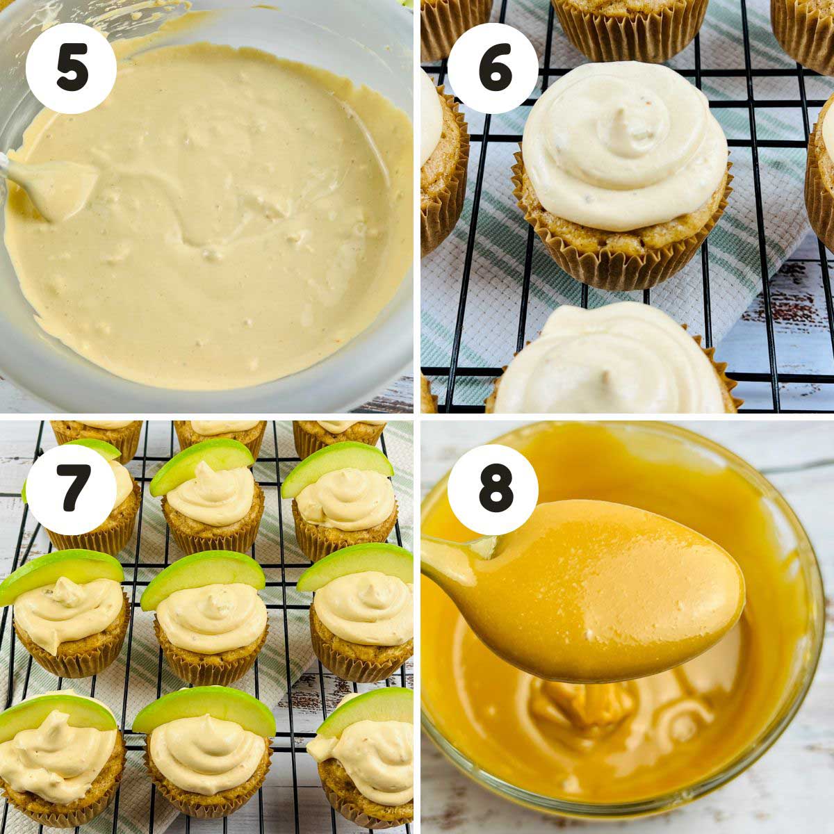 Steps to top the cupcakes.