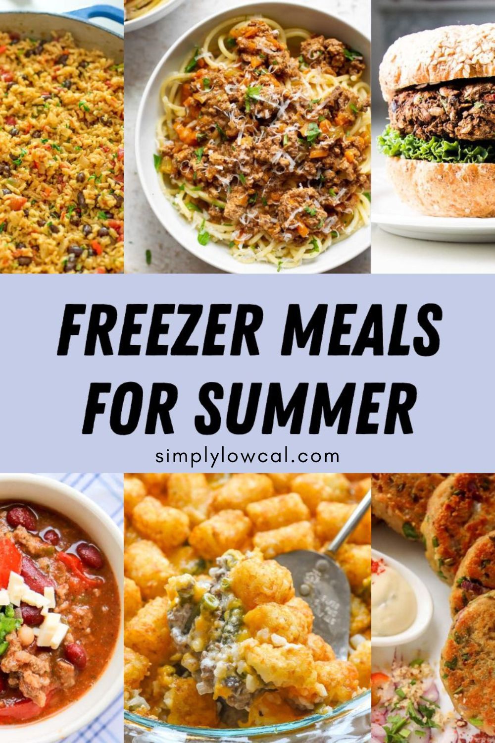 Pinterest pin of freezer meals for summer.