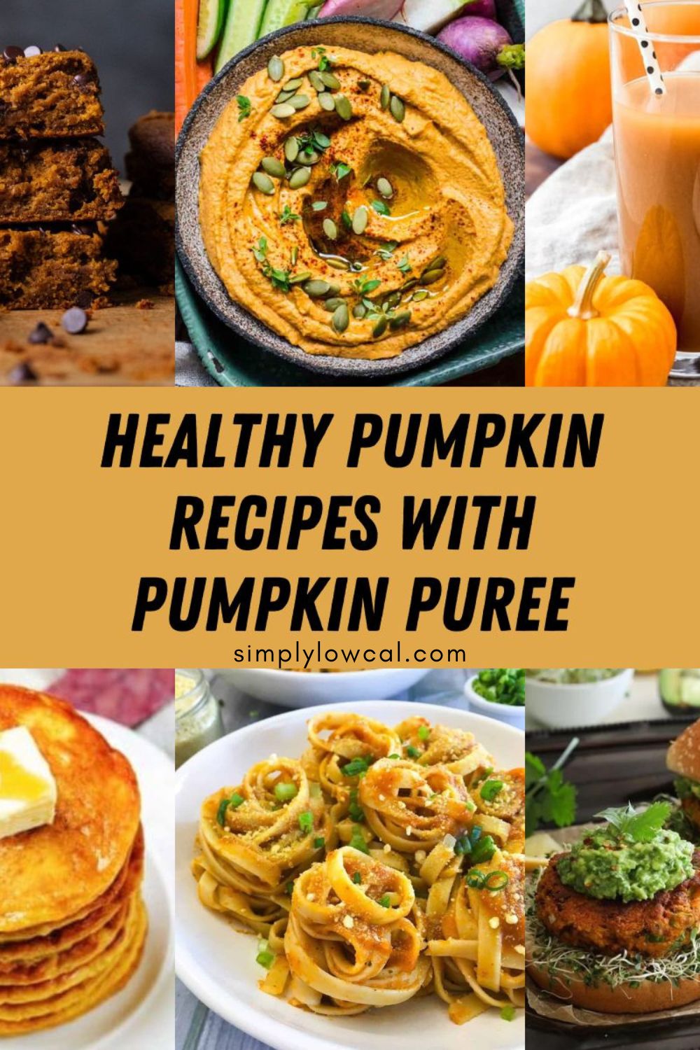 Pinterest pin of healthy recipes with pumpkin puree.