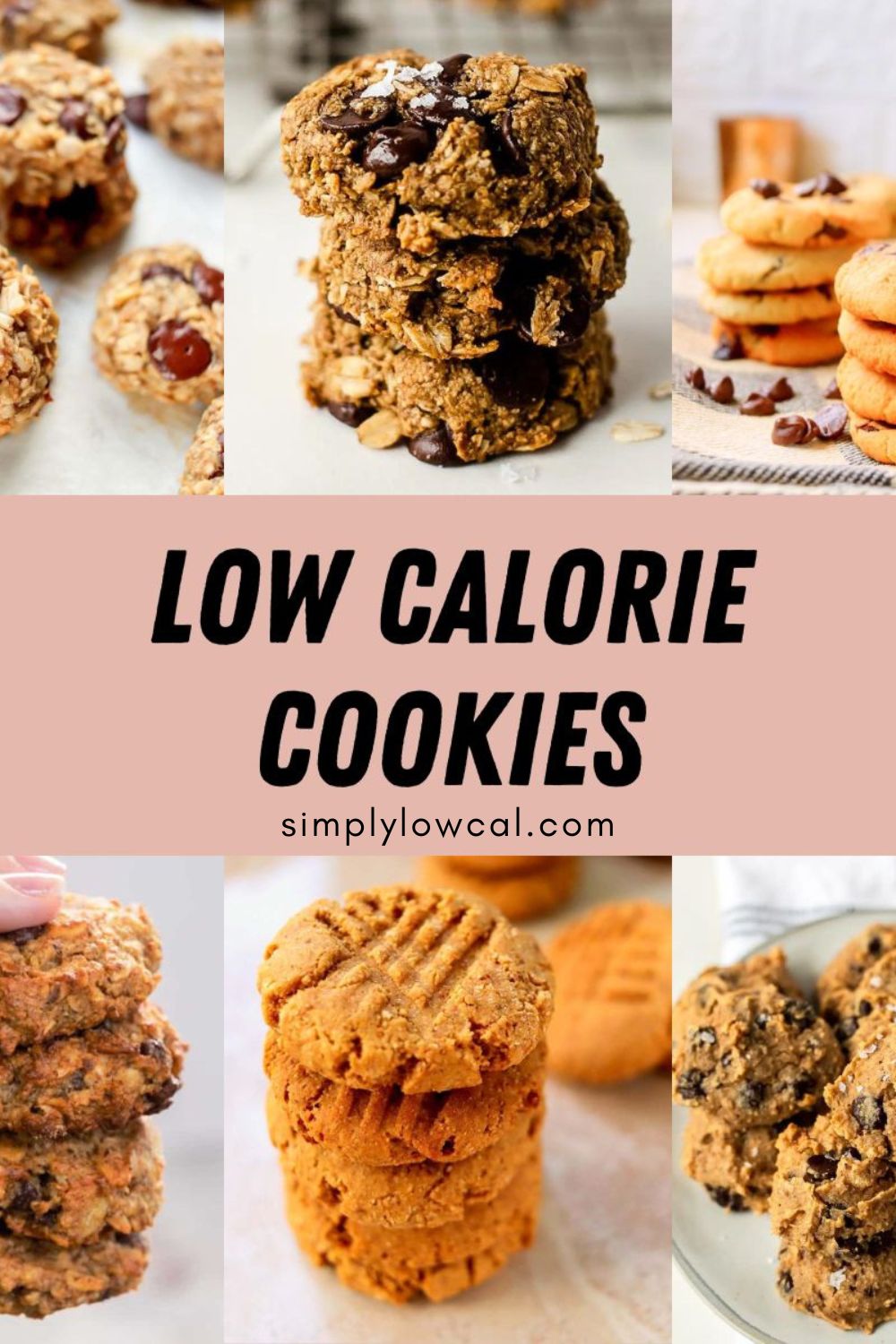 Pinterest pin for low calorie cookies.