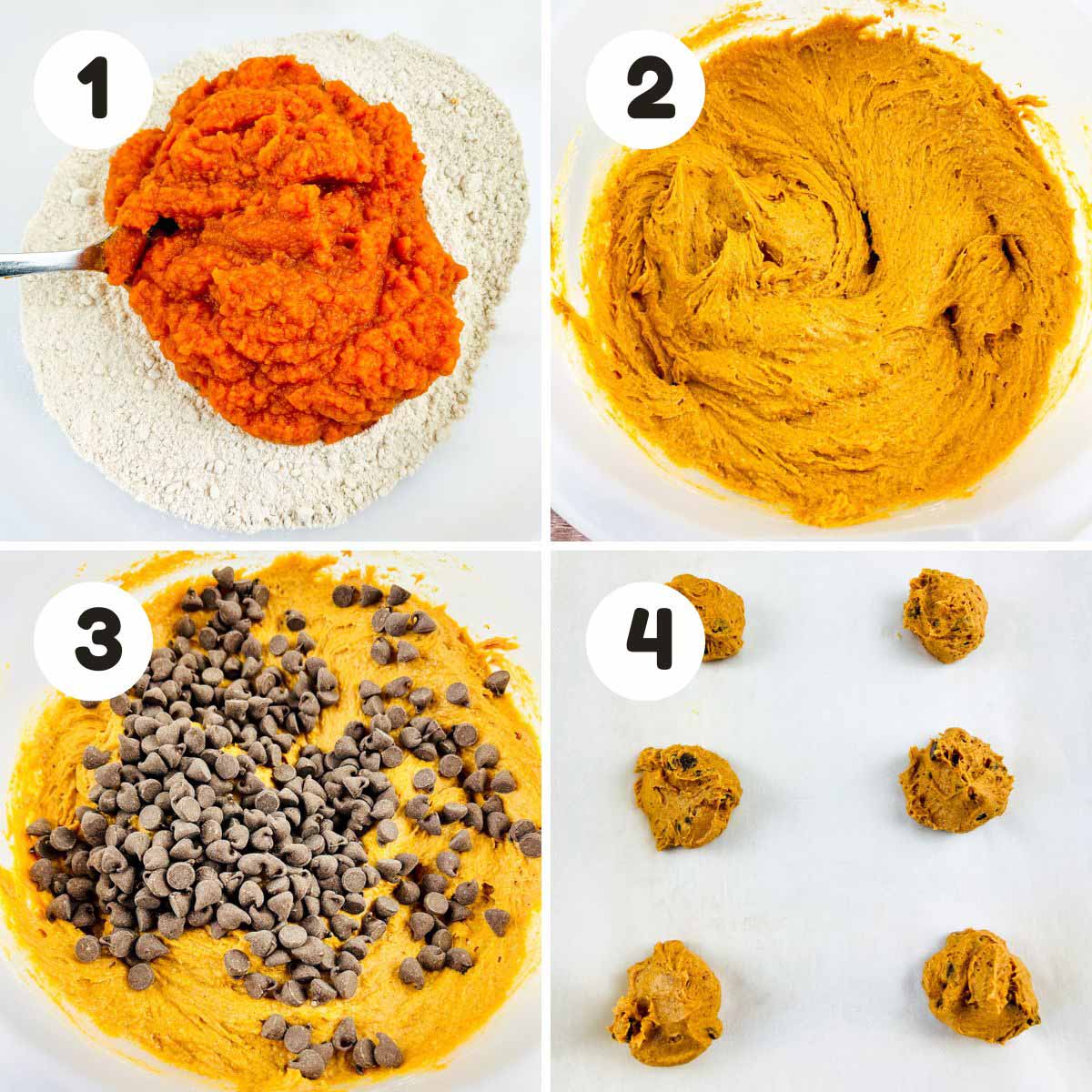 Steps to make the pumpkin cookies.