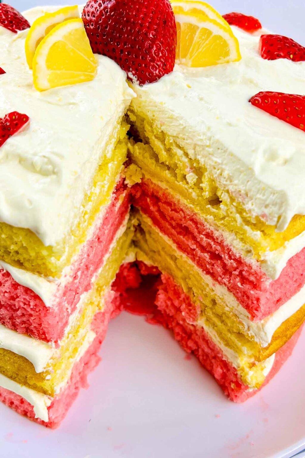 Strawberry Lemon Layer Cake - Simply Low Cal