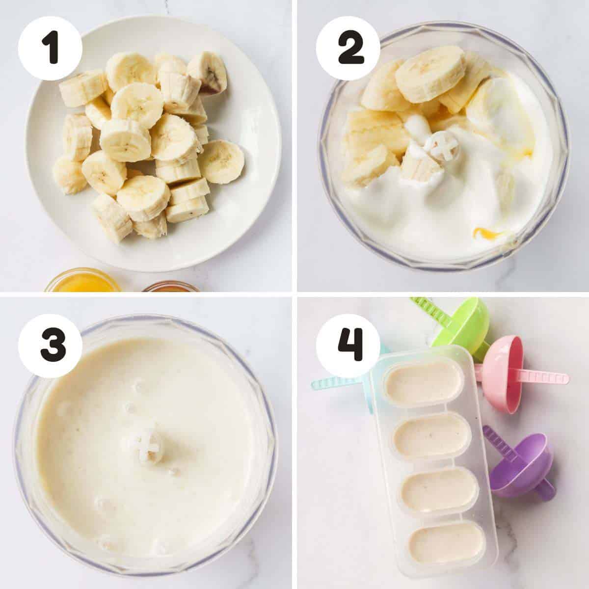 Steps to make the popsicles.