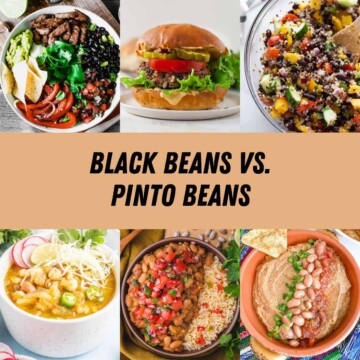 Thumbnail of black beans vs pinto beans.