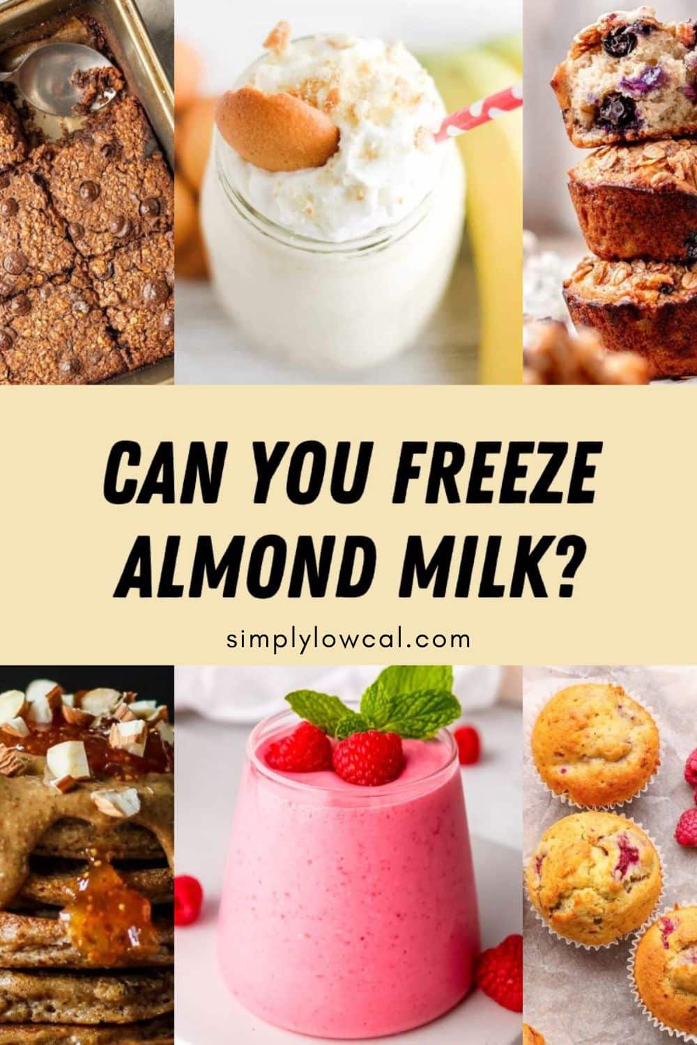 Pinterest pin of can you freeze almond milk.