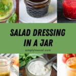 Pinterest pin of salad dressing in a jar.