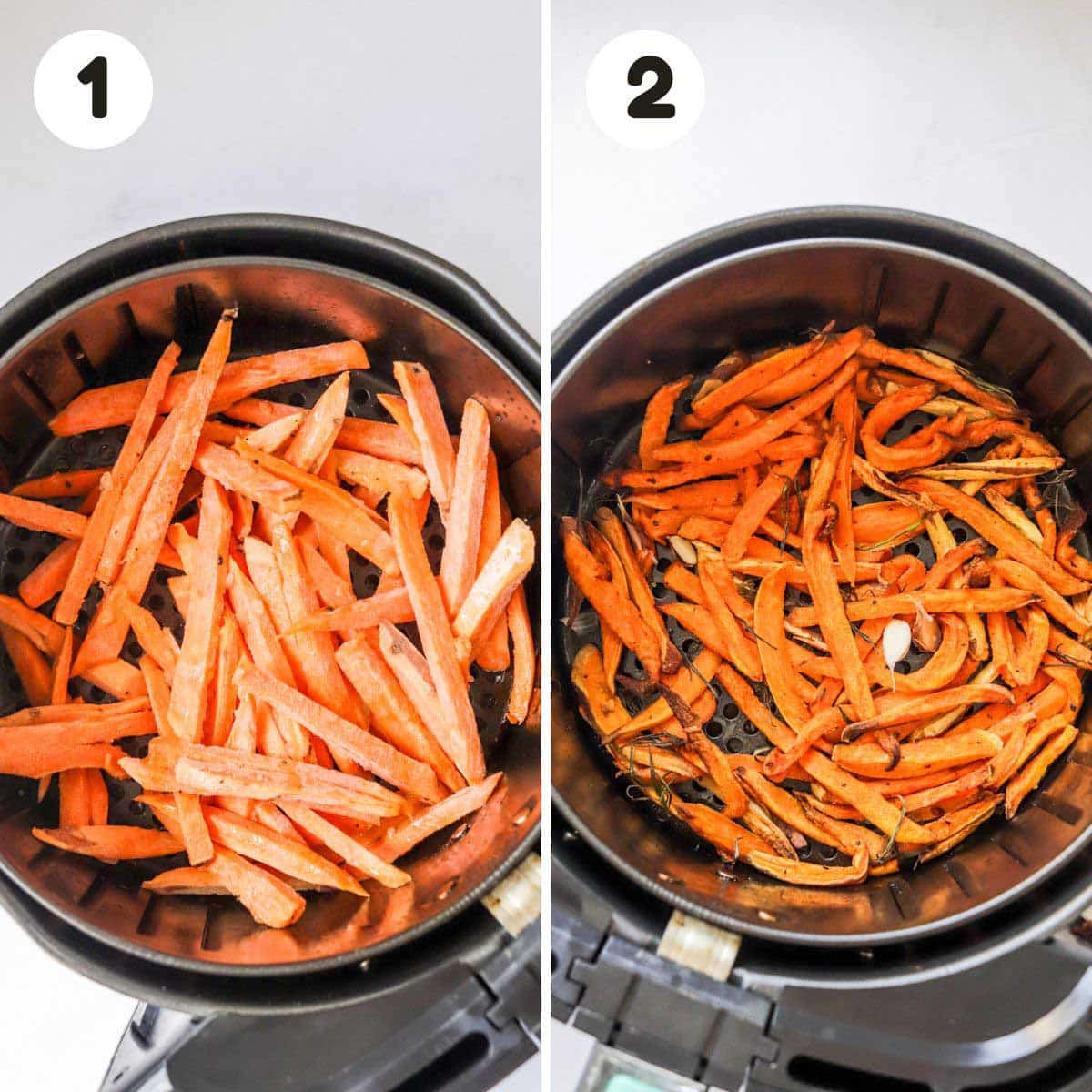 Steps to make the sweet potato fries.