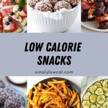 Pinterest pin for low calorie snacks.