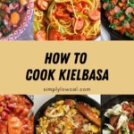 Pinterest pin of how to cook kielbasa.