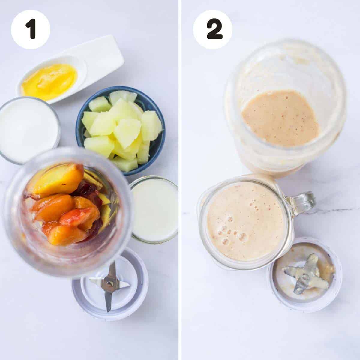 Steps to make the smoothie.