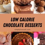 Pinterest pin of low calorie chocolate desserts.