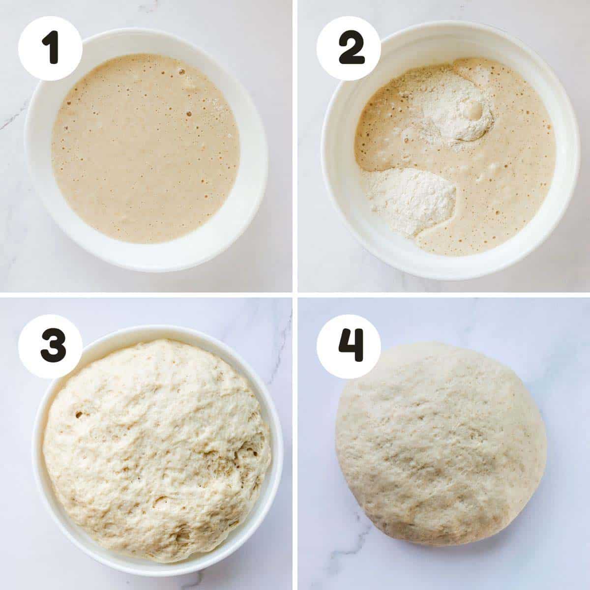 Steps to make the dough.