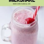 Pinterest pin of low calorie milkshake.