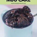 Pinterest pin low calorie mug cake.