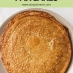 Pinterest pin for low calorie pancakes.