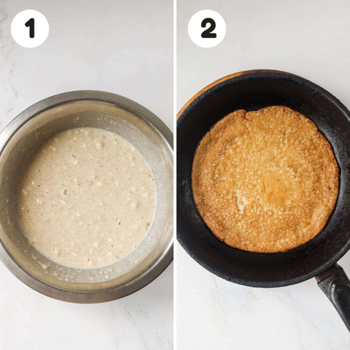 Steps to make the pancakes.