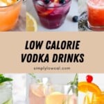 Pinterest pin of low calorie vodka drinks.