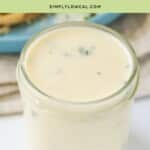 Pinterest pin of low calorie alfredo sauce.