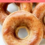 Pinterest pin of low calorie apple cider donuts.