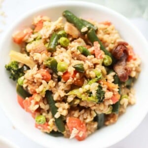 Thumbnail of low calorie bacon fried rice.