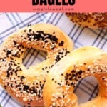 Pinterest pin of low calorie bagels.