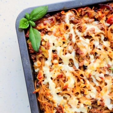 Thumbnail of low calorie baked spaghetti.