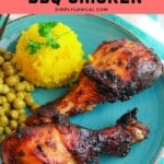 Pinterest pin of low calorie bbq chicken.