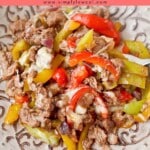 Pinterest pin of low calorie beef stir fry.