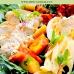 Pinterest pin of low calorie BLT chicken salad.