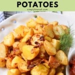 Pinterest pin of low calorie breakfast potatoes.