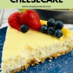 Pinterest pin of low calorie cheesecake.