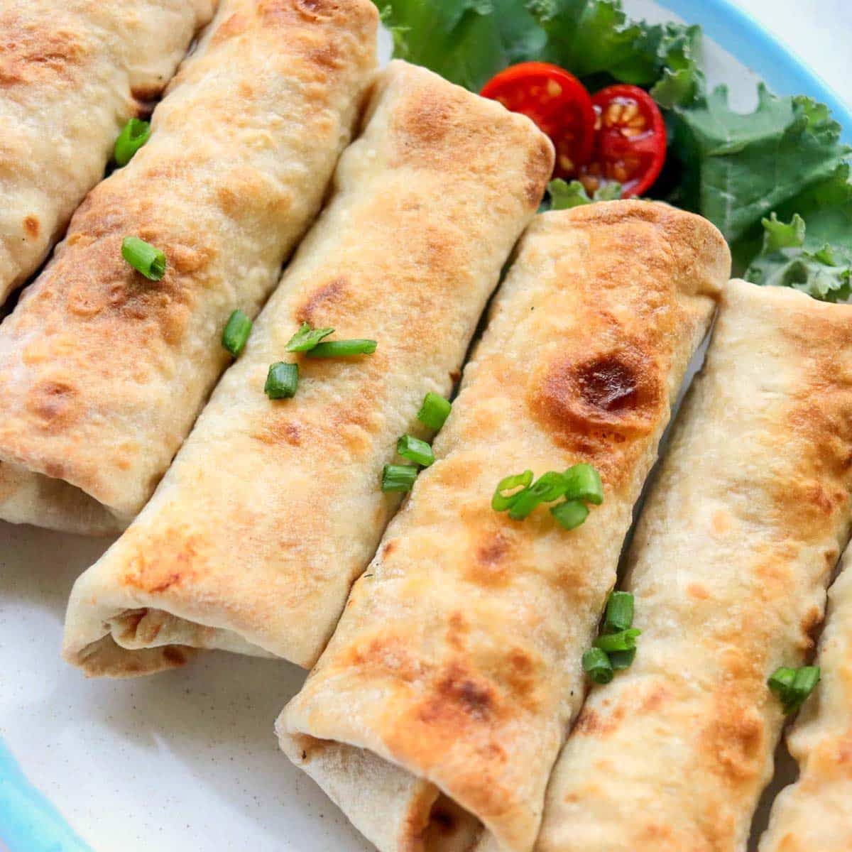 Thumbnail of low calorie chicken chimichangas.