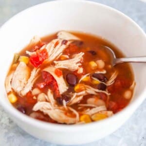 Thumbnail of low calorie chicken taco soup.