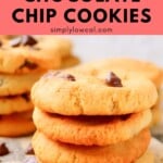 Pinterest pin of low calorie chocolate chip cookies.