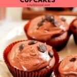 Pinterest pin of low calorie chocolate cupcakes.