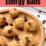 Pinterest pin of low calorie energy balls.