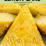 Pinterest pin of low calorie lemon cake.