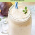 Pinterest pin of low calorie mango pineapple smoothie.