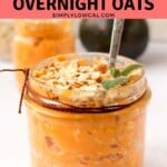 Pinterest pin of low calorie pumpkin overnight oats.