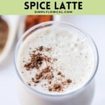 Pinterest pin of low calorie pumpkin spice latte.